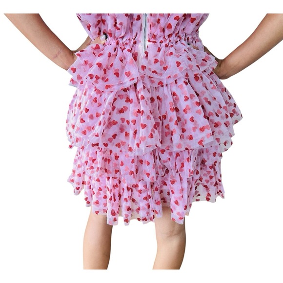 Mable Heart Dress Small Fairy Valentine Mini Tulle Coquette Romantic Pink NEW - Picture 9 of 12